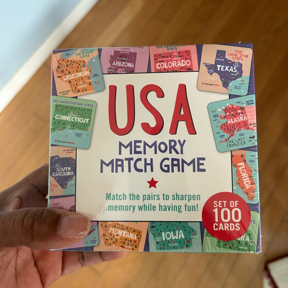 USA Memory Match Game (Set of 100 Cards) by Peter Pauper Press Factory Sealed